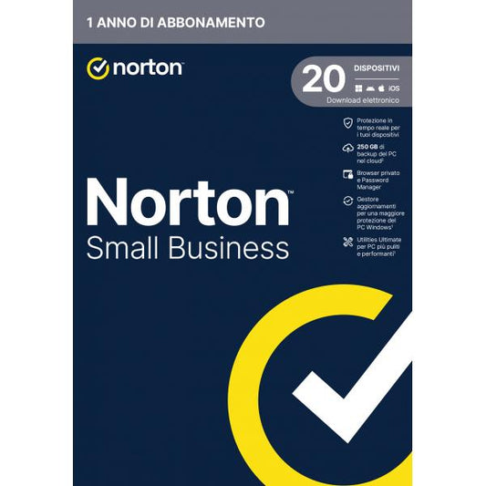 NORTON SMALL BUSINESS - 250GB IT 1 USER 20 DEVICE 12 Mesi BOX [21454845]