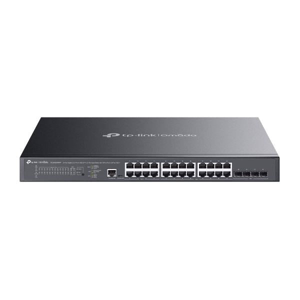 TP-Link - SG3428XMPP - Omada 24-Port Gigabit and 4-Port 10GE SFP+ L2+ Managed Switch with 16-Port PoE+ & 8-Port PoE++, 16 Gigabit PoE+ Ports, 8 Gigabit PoE++ Ports (up to 90 W/port), 4 10 [SG3428XMPP]