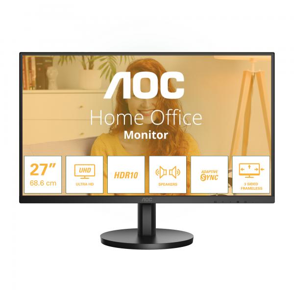 AOC MONITOR 27 LED IPS 16:9 4K UHD 4MS 350 CDM, DP/HDMI, MULTIMEDIALE [U27B3A]