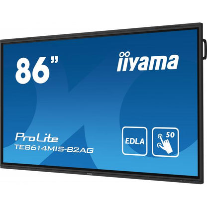 iiyama PROLITE TE8614MIS-B2AG Pannello piatto per segnaletica digitale 2,18 m (86") LCD Wi-Fi 435 cd/m 4K Ultra HD Nero Touch screen Processore integrato Android 24/7 [TE8614MIS-B2AG]