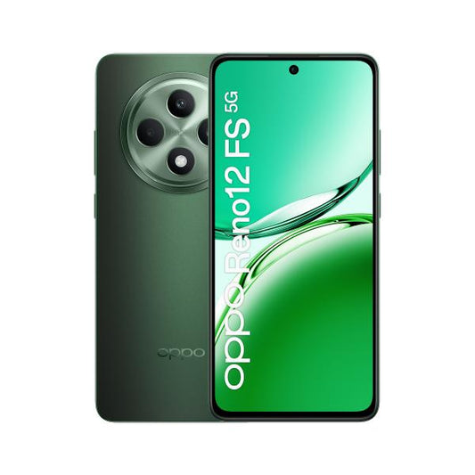 OPPO Reno12 FS 5G AI Smartphone, Tripla fotocamera 50+8+2MP, Selfie 32MP, Display 6.67 120HZ AMOLED FHD+, 5000mAh, RAM 12GB(Esp4GB/8GB/12GB)+ROM 512GB, [Versione Italia], Olive Green [0116000287]