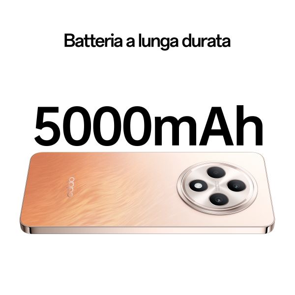 OPPO Reno12 FS 5G AI Smartphone, Tripla fotocamera 50+8+2MP, Selfie 32MP, Display 6.67 120HZ AMOLED FHD+, 5000mAh, RAM 12GB(Esp4GB/8GB/12GB)+ROM 512GB, [Versione Italia], Amber Orange [0115990287]