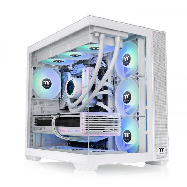 THERMALTAKE CASE M.TOWER VIEW 380TG ARGB SNOW TG 4xARGB Fan [CA-1Z2-00M6WN-00]