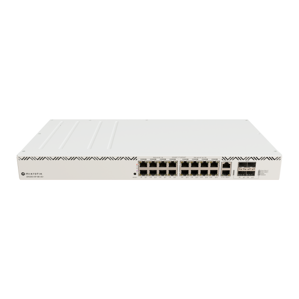 MikroTik, CRS320-8P-8B-4S+RM, Cloud Router Switch 320-8P-8B-4S+RM with dual-core 800 MHz CPU, 256 MB RAM, 98DX226S switch chip, 17 x Gigabit Eth ports (8 x 802.3af/at, 8 x 802.3bt PoE-out), [CRS320-8P-8B-4S+RM]