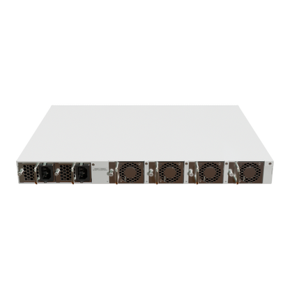 MikroTik, CRS520-4XS-16XQ-RM, Cloud Router Switch 520-4XS-16XQ-RM with Quad-Core AL52400 2 GHz CPU, 4 GB RAM, 98CX8410 switch chip, 2 x 10G Eth ports, 4 x 25G SFP28 ports, 16 x 100G QSFP28 p [CRS520-4XS-16XQ-RM]