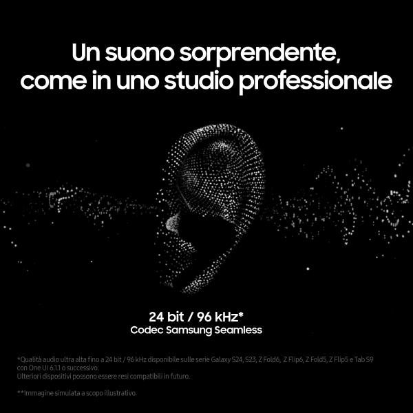 Samsung Galaxy Buds3 Pro Auricolari AI in-ear True Wireless, Speaker a 2 vie, Audio Hi-Fi, Impermeabilità IP57, Silver [SM-R630NZAAITV]