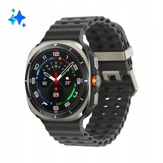 Samsung Galaxy Watch Ultra Smartwatch Galaxy AI, Resistenza estrema, Batteria a lunga durata, Sirena di emergenza, LTE, Cassa in titanio di grado aerospaziale 47mm Titanium Silver [SM-L705FZTAITV]