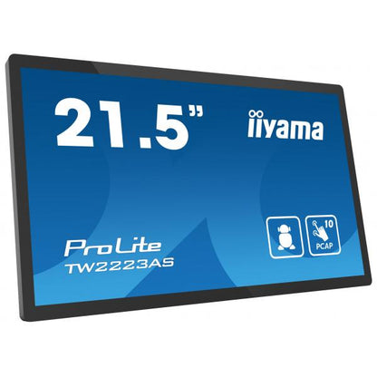 iiyama TW2223AS-B2 visor de mensajes Pantalla plana interactiva 54,6 cm (21.5") Wi-Fi 400 cd/m Full HD Negro Pantalla táctil Procesador integrado Android 12 24/7 [TW2223AS-B2] 