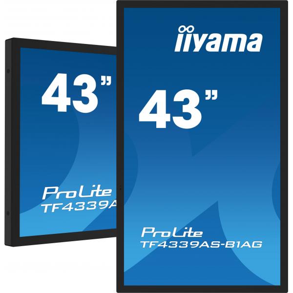 iiyama TF4339AS-B1AG display de mensajes Pantalla plana para señalización digital 108 cm (42.5") LED 500 cd/m 4K Ultra HD Negro Pantalla táctil Procesador incorporado Android 24/7 [TF4339AS-B1AG]