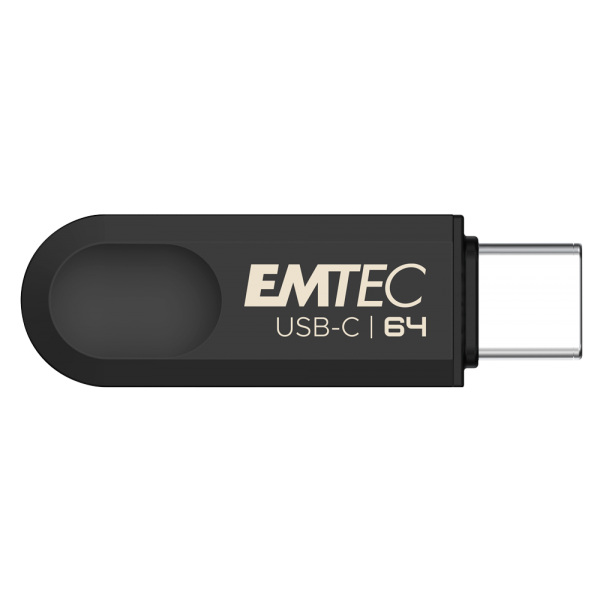 Unidad flash USB Emtec C280 64 GB USB tipo C 3.2 Gen 1 (3.1 Gen 1) Negro [ECMMD64GC283]