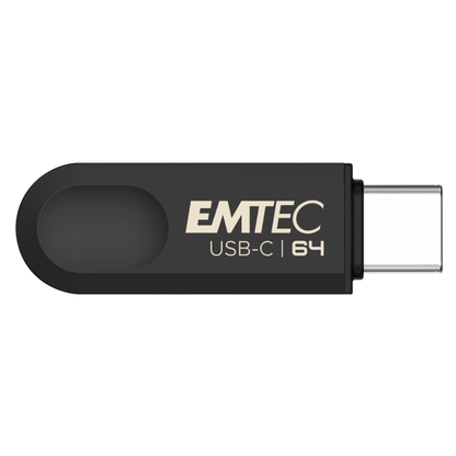 Unidad flash USB Emtec C280 64 GB USB tipo C 3.2 Gen 1 (3.1 Gen 1) Negro [ECMMD64GC283]