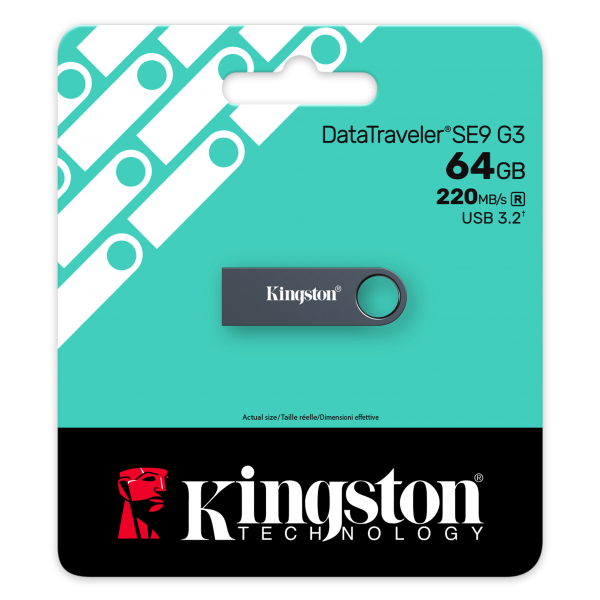 Kingston Technology DataTraveler 64GB SE9 G3 - Níquel oscuro [KE-U2X64-1AC]