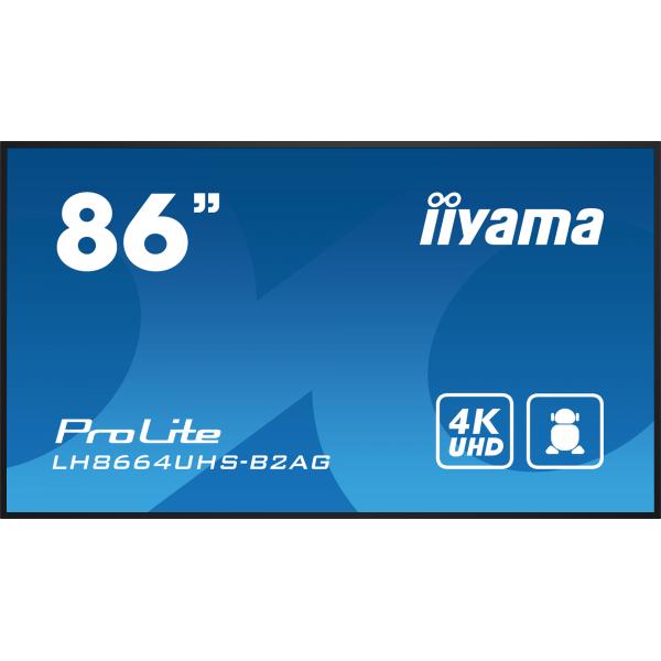 Iiyama ProLite 86 inch - 4K Ultra HD Professional Digital Signage Display - 3840x2160 [LH8664UHS-B2AG]