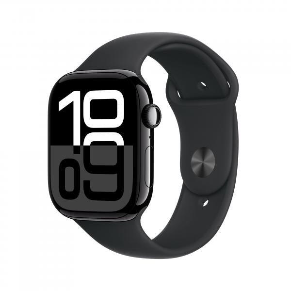 APPLE WATCH SERIES 10 GPS 46MM JET BLACK ALUMINIUM CASE WITH BLACK SPORT BAND - S/M [MWWP3QL/A]