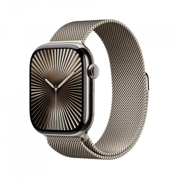 APPLE WATCH SERIES 10 GPS + CELLULAR 46MM NATURAL TITANIUM CASE WITH NATURAL MILANESE LOOP - S/M [MC7Q4QL/A]