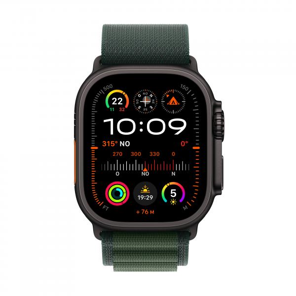 APPLE WATCH ULTRA 2 GPS + CELLULAR 49MM CAJA DE TITANIO NEGRO CON ALPINE LOOP VERDE OSCURO - PEQUEÑO [MX4Q3TY/A]