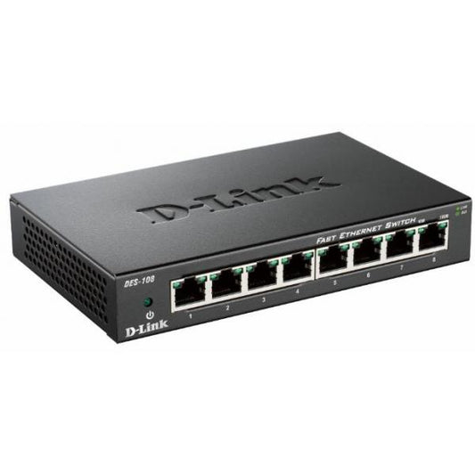 D-LINK SWITCH 8 PORTE 10/100 CASE METALLICO [DES-108]