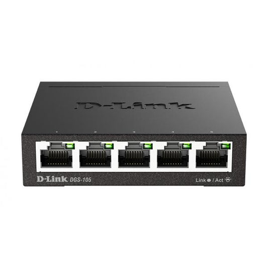 D-Link DGS-105 Non gestito L2 Gigabit Ethernet (10/100/1000) Nero [DGS-105]