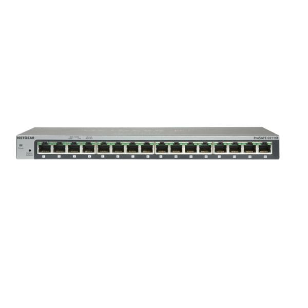 NETGEAR GS116 Gigabit Ethernet no administrado (10/100/1000) Gris [GS116GE] 