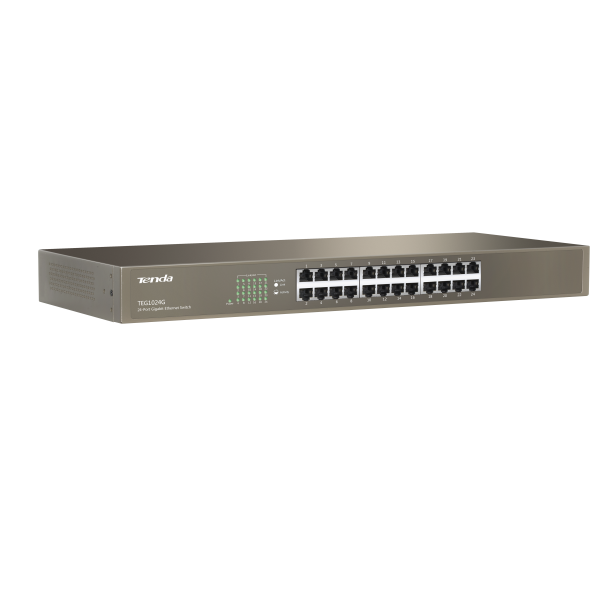 TENDA SWITCH 24 PORTE GIGABIT 10/100/1000, CAPACITA SWITCHING 48GBPS, PROTEZIONE FULMINI 6KV [TEG1024G]