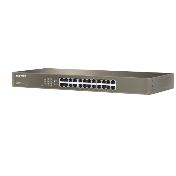 TENDA SWITCH 24 PORTE GIGABIT 10/100/1000, CAPACITA SWITCHING 48GBPS, PROTEZIONE FULMINI 6KV [TEG1024G]