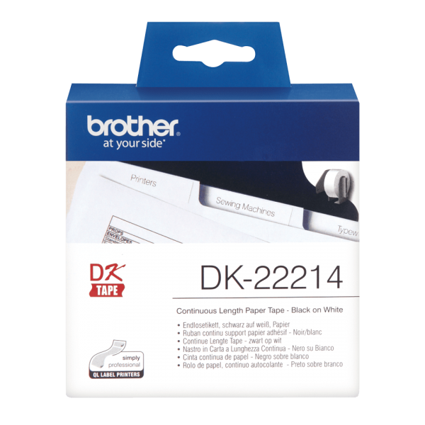 Brother DK-22214 nastro per etichettatrice Nero su bianco [DK22214]