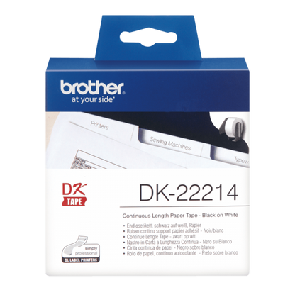 Brother DK-22214 Cinta de Etiquetas Negro sobre Blanco [DK22214]