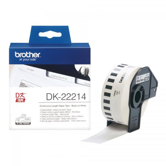 Brother DK-22214 Cinta de Etiquetas Negro sobre Blanco [DK22214]