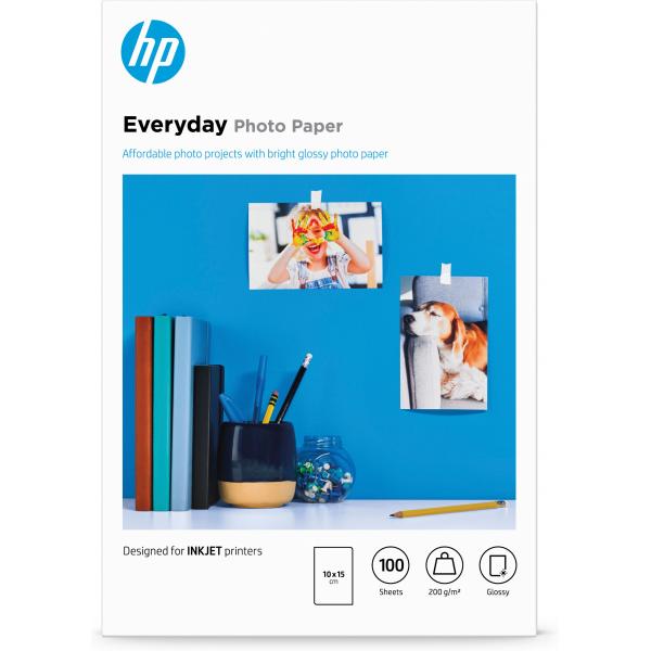 HP CARTA FOTOGRAFICA LUCIDA HP EVERYDAY GLOSSY PHOTO PAPER - 100 FOGLI/10X 15 CM [CR757A]