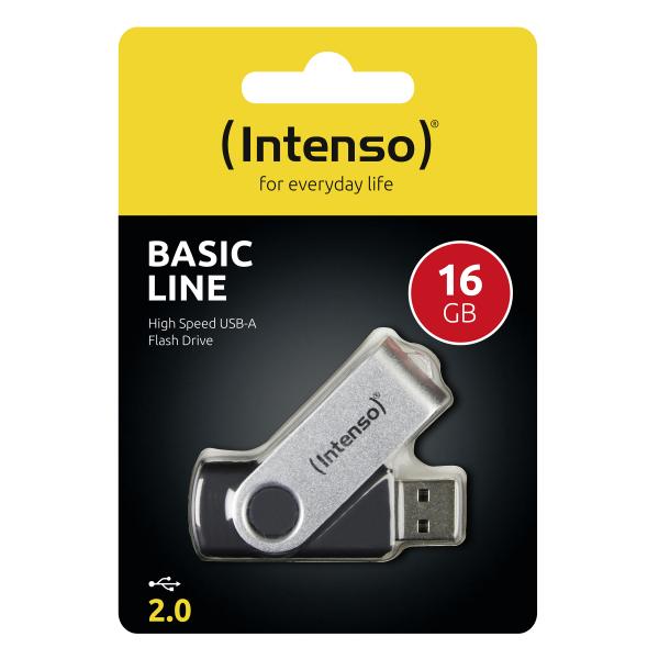 INTENSO PEN DISK 16GB USB 2.0 BASIC LINE BLACK [3503470]