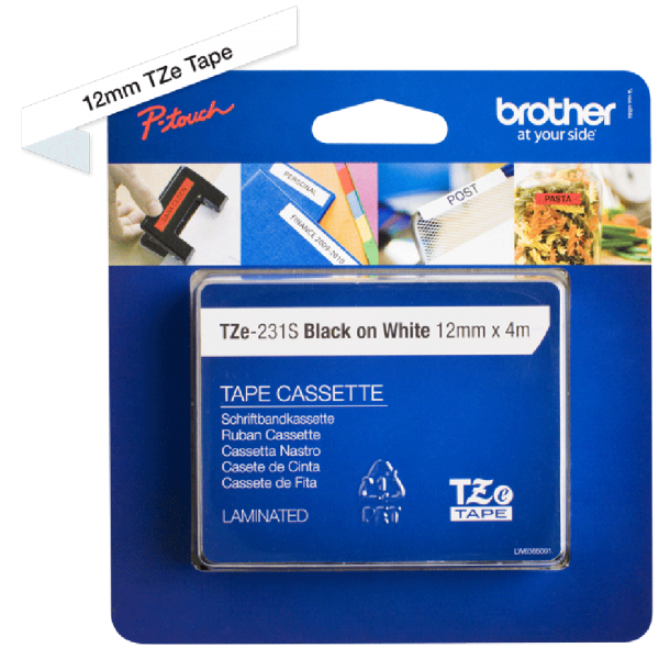 Brother TZE231S nastro per etichettatrice Nero su bianco TZe [TZE231S2]