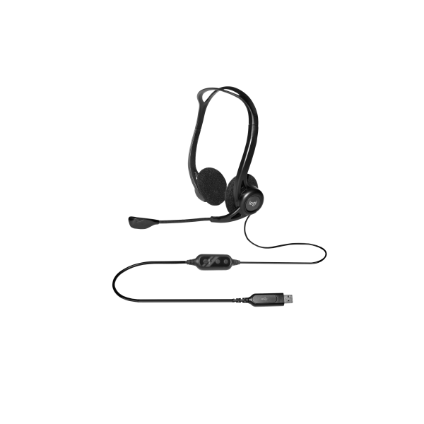 Logitech 960 USB Computer Headset Auricolare Cablato A Padiglione Musica e Chiamate Nero [981-000100]