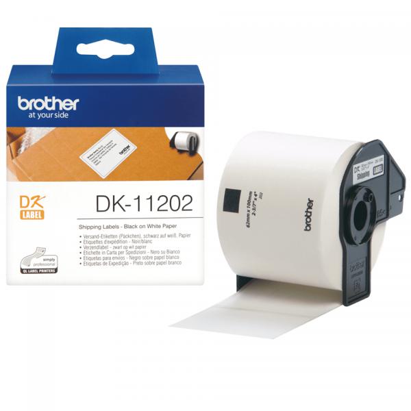 BROTHER DK11202 MULTIPURPOSE ADHESIVE LABELS 300 62X100 mm WHITE [DK11202]