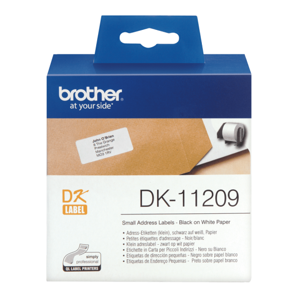 Brother DK-11209 Label Tape Black on White [DK11209]