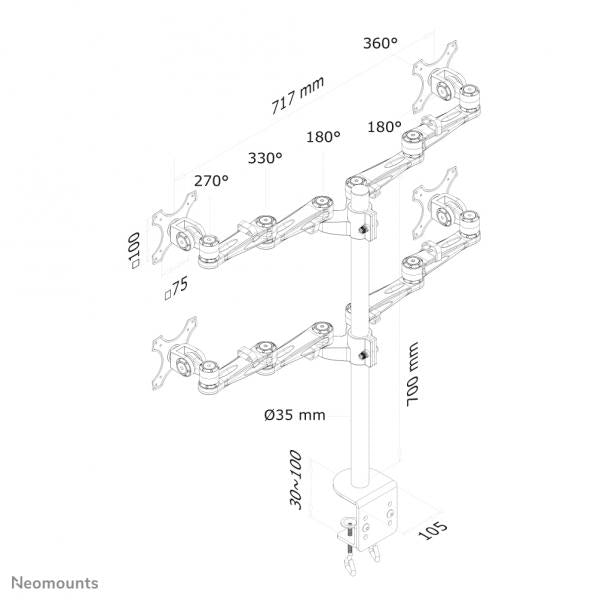 Neomounts Supporto da scrivania per monitor [FPMA-D935D4]