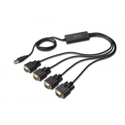 Adaptador Digitus USB a Serie - RS232 4 x RS232 - tipo de cable - Chipset: FT4232H - 1,5m [DA-70159]