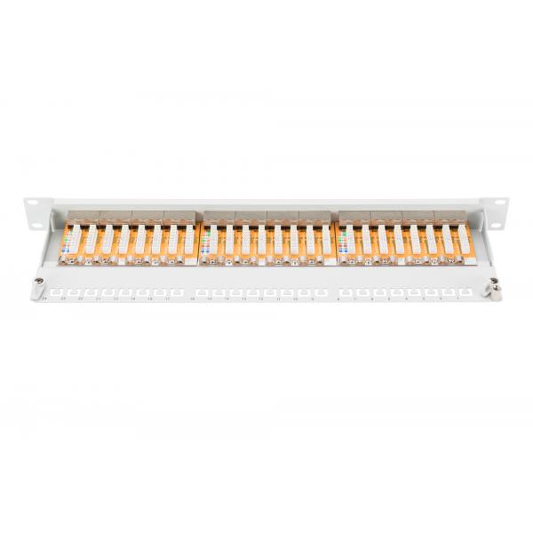 Digitus CAT 6 patch panel - shielded - 482x44x109 mm - 24-port RJ45 Rack mount - 8P8C - LSA - 1U - Grey [DN-91624S]