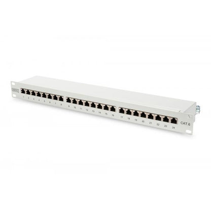 Digitus CAT 6 patch panel - shielded - 482x44x109 mm - 24-port RJ45 Rack mount - 8P8C - LSA - 1U - Grey [DN-91624S]