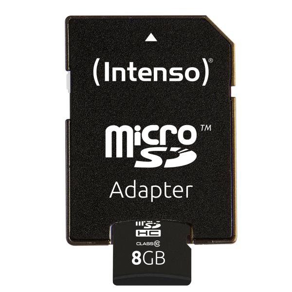 INTENSO MICRO SDHC 8GB CLASSE 10 + ADATTATORE SD [3413460]