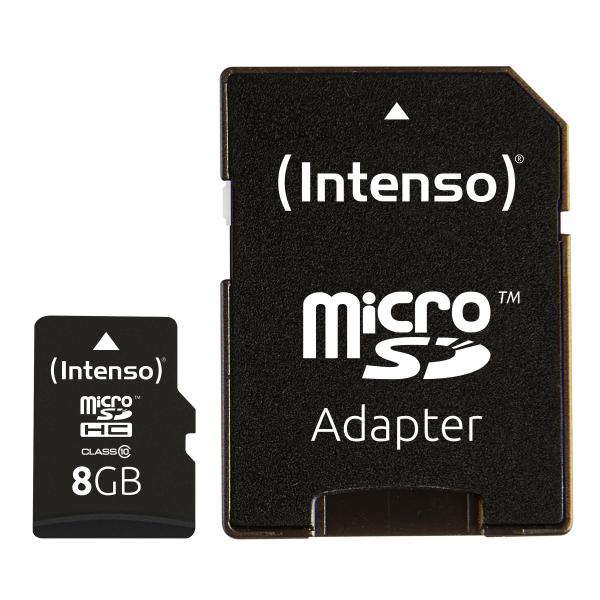 INTENSO MICRO SDHC 8GB CLASSE 10 + ADATTATORE SD [3413460]