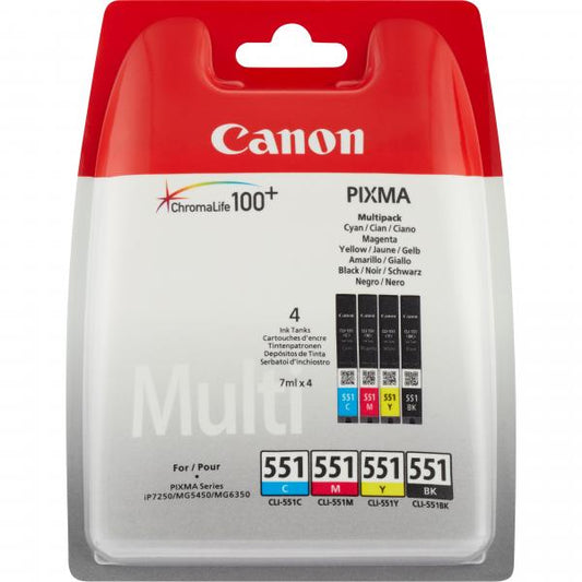 Canon Cartuccia d'inchiostro Multipack CLI-551 BK/C/M/Y [6509B009]