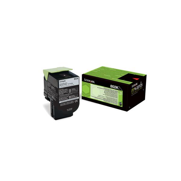 Lexmark 802K cartuccia toner 1 pz Originale Nero [80C20K0]