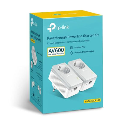 TP-Link TL-PA4010P KIT V5 PowerLine network adapter 600 Mbit/s Ethernet connection LAN White 2 pcs [TL-PA4010PKIT] 