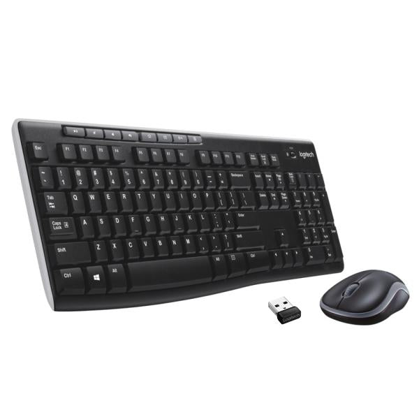 Logitech MK270 Combo de teclado y ratón inalámbricos para Windows, inalámbrico de 2,4 GHz, ratón compacto, 8 teclas multimedia y de acceso directo, 2 años de duración de la batería, para PC, portátil [920-004512]