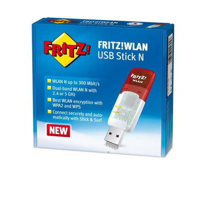 AVM FRITZ!WLAN USB Stick N v2 Adattatori Wireless N 2.4 e 5 GHz 300 Mb/s WPS/WPA2 - PROMO FINO AD ESAURIMENTO SCORTE 20002605 [20002605]