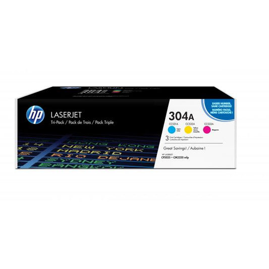 HP Confezione da 3 cartucce originali di toner ciano/magenta/giallo LaserJet 304A [CF372AM]