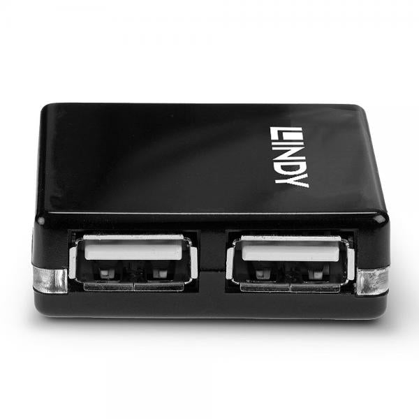 LINDY MINI HUB USB 2.0 4 PORTE [42742-A]