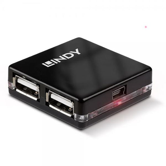 LINDY MINI HUB USB 2.0 4 PUERTOS [42742-A]