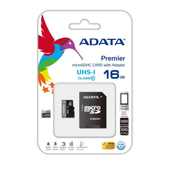 ADATA Premier microSDHC UHS-I U1 Class10 16GB Classe 10 [AUSDH16GUICL10-RA1]