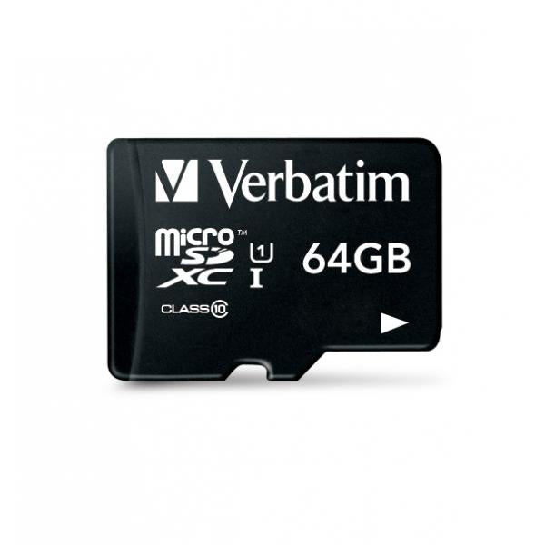 VERBATIM MICRO SDXC CARD 64GB CLASS 10 INC ADAPTER [44084]